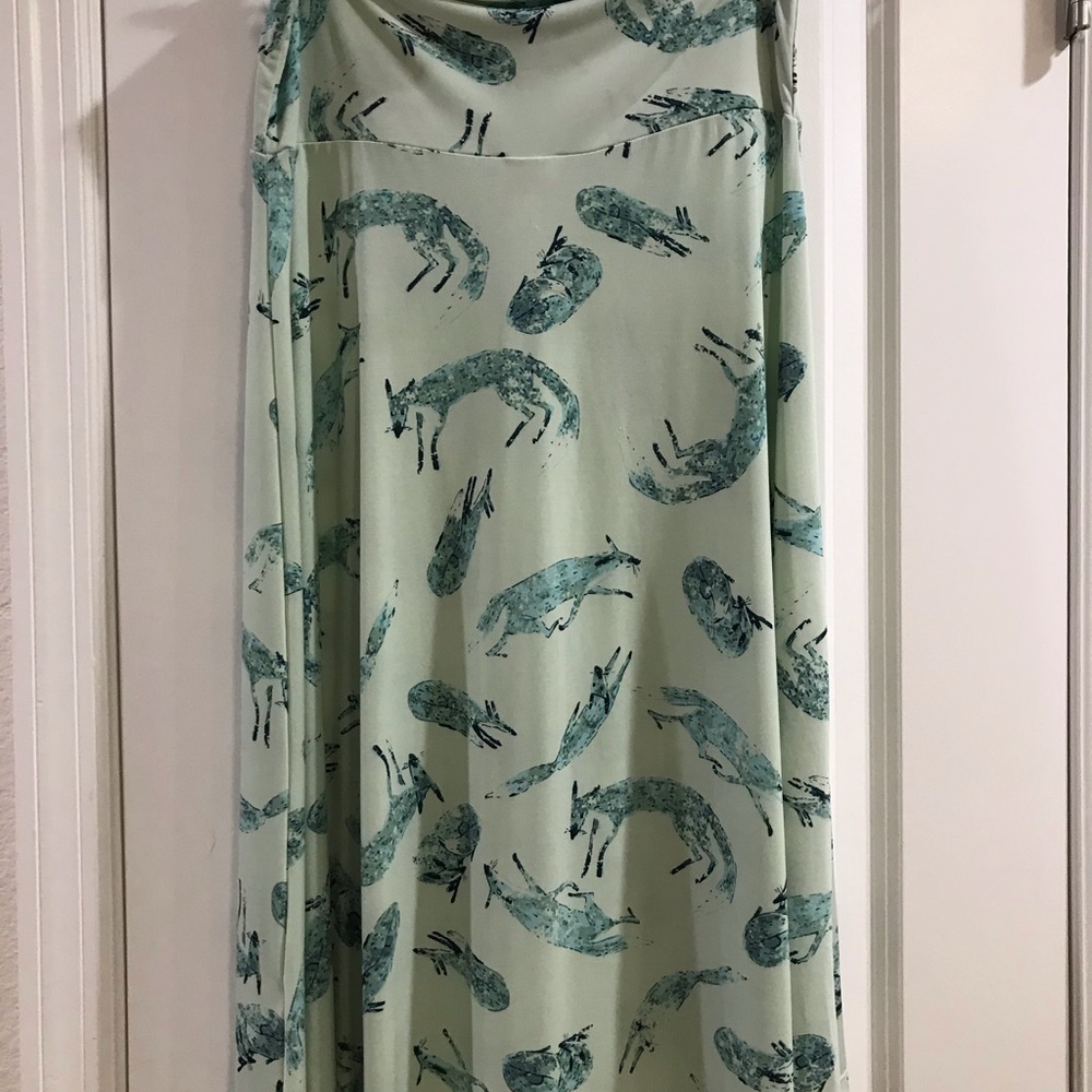 LuLaRoe Azure Skirt Fox Pattern